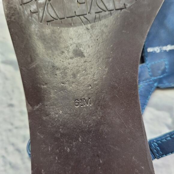 Diane von Furstenberg DVF Blue T-strap Sequin Colorblock Sandal size 6 1/2 - Picture 14 of 16